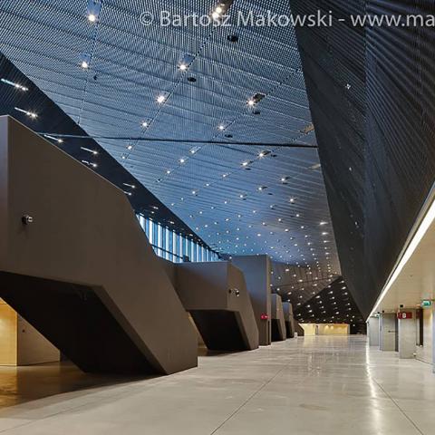 False ceiling in bright black expanded metal International Conference Centre image 1