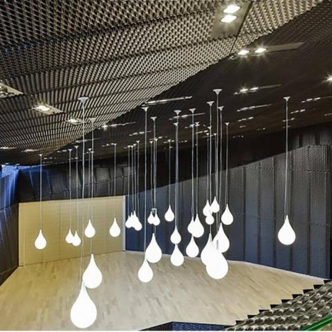 False ceiling in bright black expanded metal International Conference Centre image 2