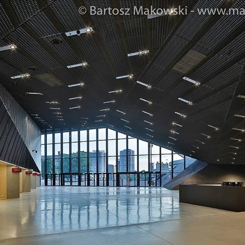 False ceiling in bright black expanded metal International Conference Centre image 3